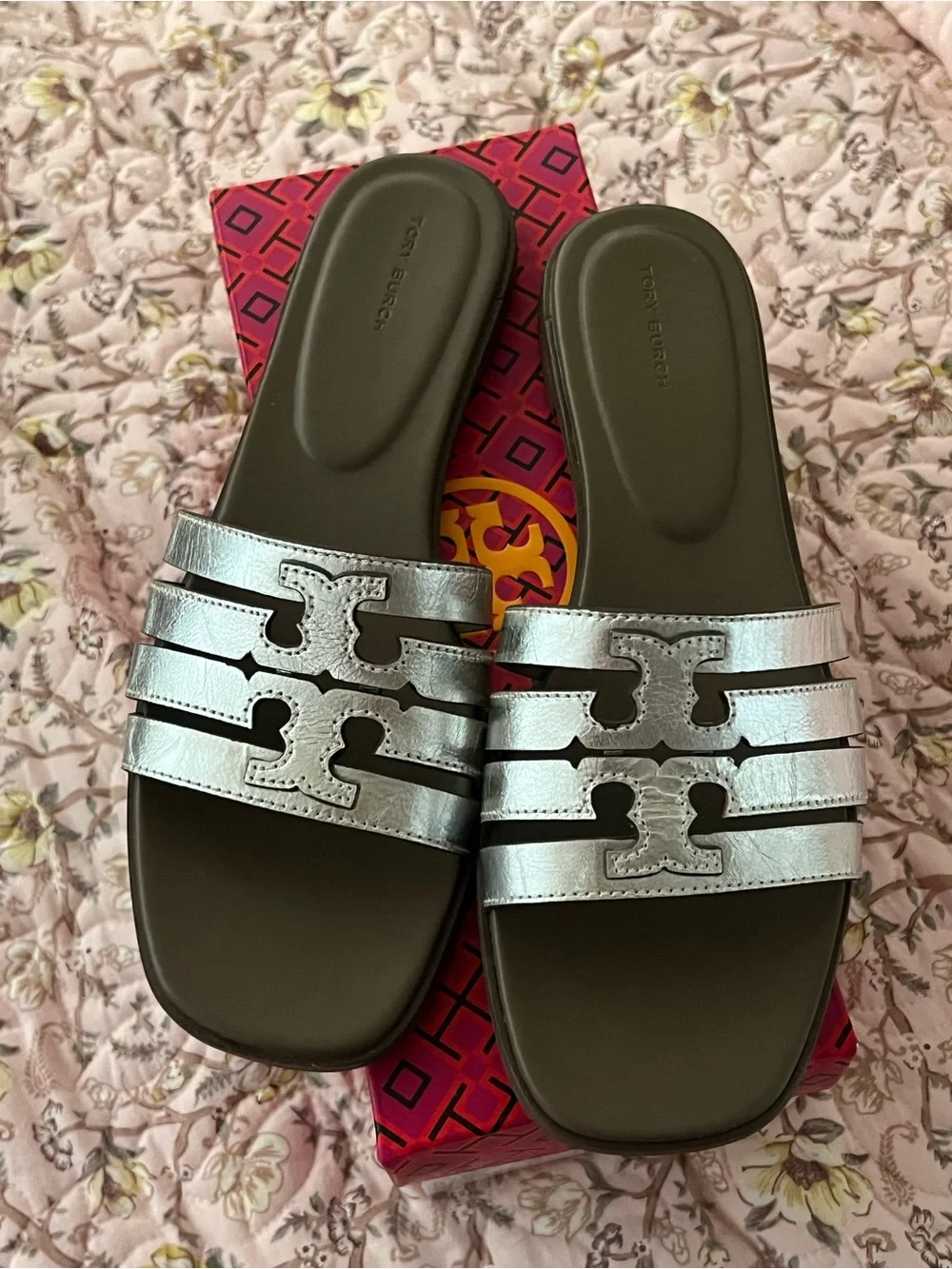 Tory Burch Silver Ines Sandals